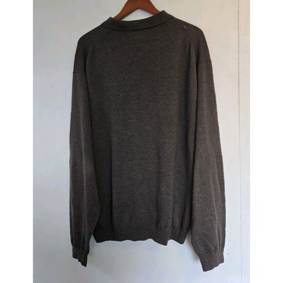 Pronto Uomo Polo Shirt Mens 4XL Brown Merino Wool Preppy Designer Casual Comfort - Picture 5 of 8